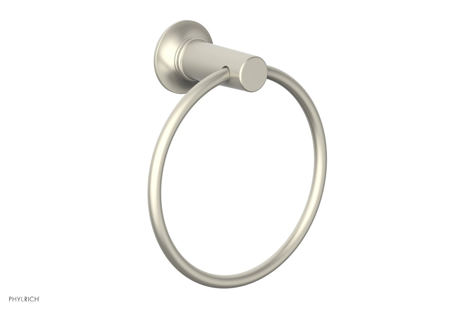 HEX MODERN 501 75 Brushed Nickel Towel Ring - Bathroom Towel Holder for Modern & Contemporary Home Decor