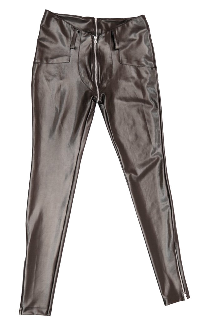 Men's Sexy PVC Zipper Skinny Tight Pants - Faux Leather Stretch Trousers for Nightclub, Party & Halloween Costume | Trendy Clubwear & Fashion Outfit