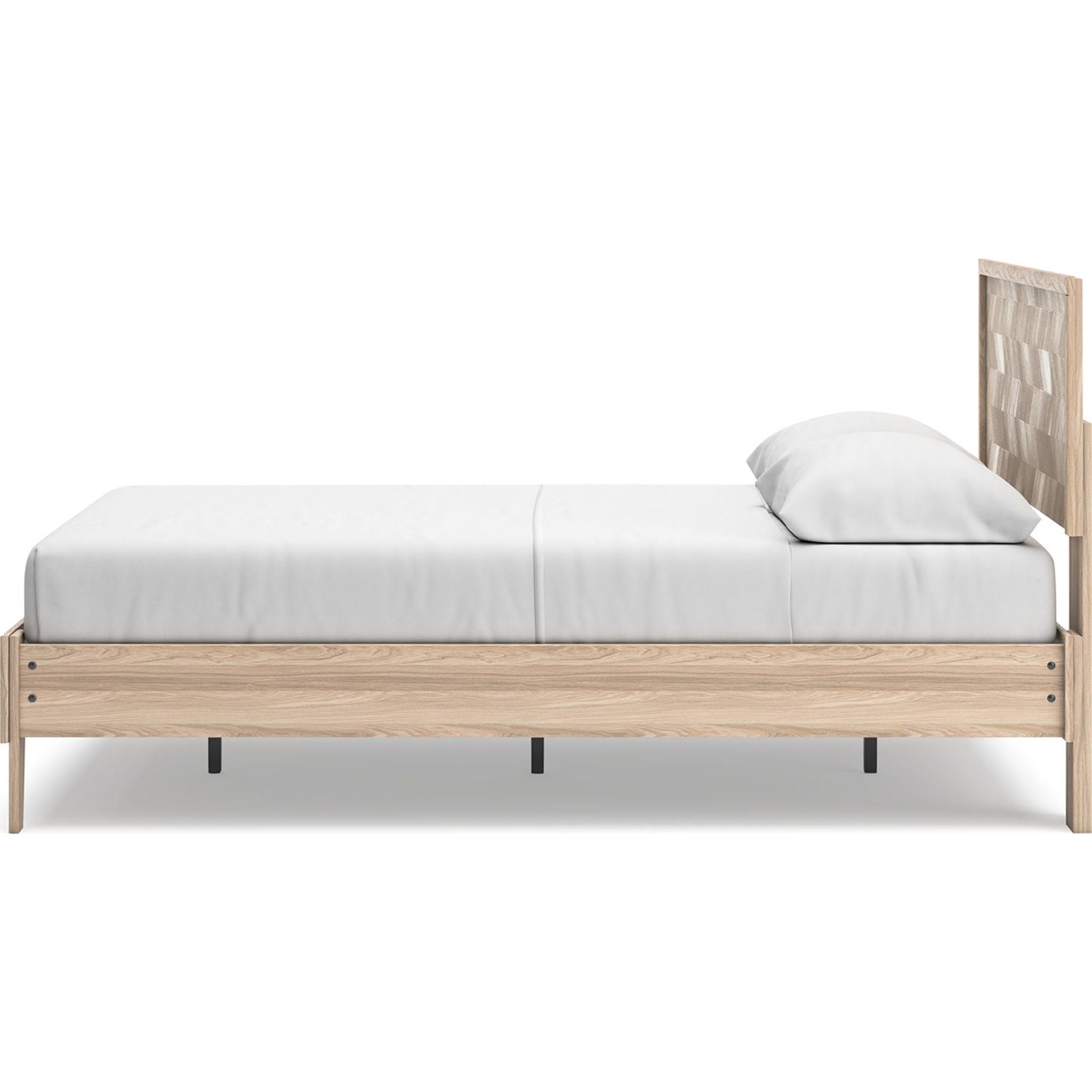 Battelle Queen Platform Bed Frame with Headboard - Tan Brown Wooden Bed Frame for Bedroom, Modern Minimalist Design, Sturdy & Noise-Free, Perfect for Small Spaces & Guest Rooms