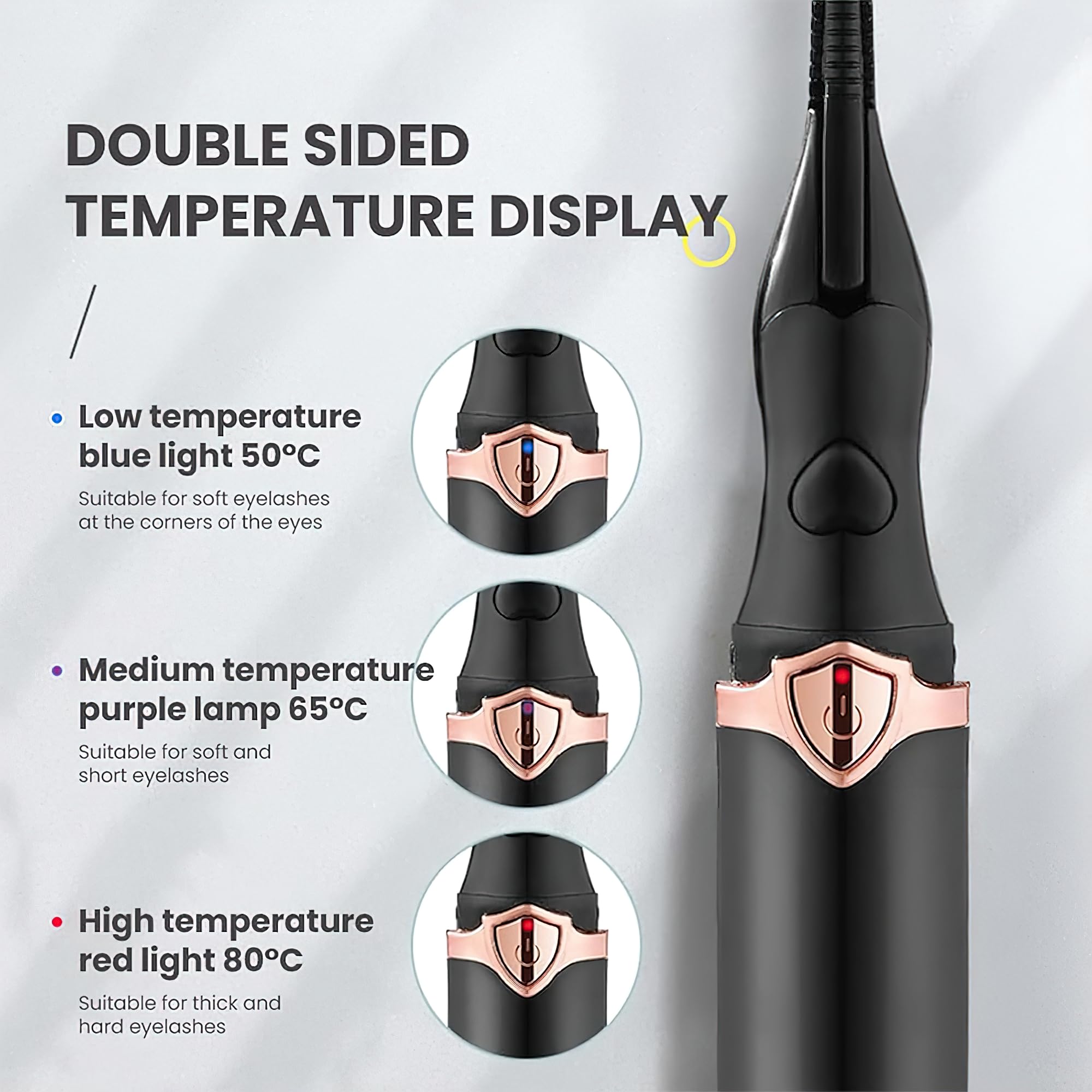AVEDIA USB Rechargeable Heated Eyelash Curler - 3 Adjustable Temperature Settings for Perfect Curls, Waterproof & Safe Eyelash Lift Kit for Women | Great for Home, Travel & Professional Makeup Use