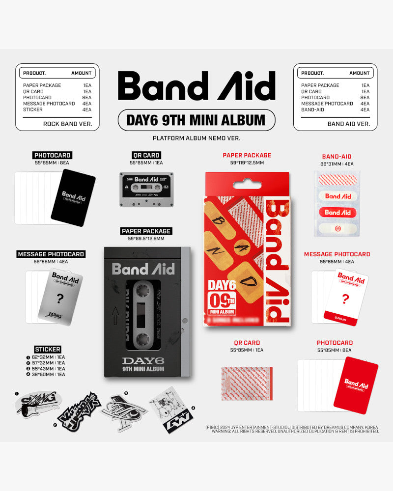 DAY6 9TH MINI ALBUM [Band Aid] (Platform Version) (2 Versions) - K-Pop Music CD for Fans & Collectors | Perfect for Gifts, Concerts & K-Pop Collections
