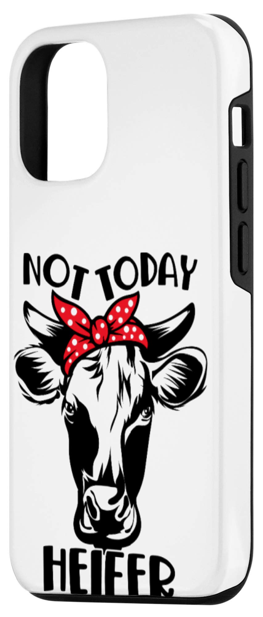 iPhone 12/12 Pro Cow Case with Red Bow - Funny Farm Animal Phone Cover for Women & Men - Perfect Country Gift for Farmers & Animal Lovers (Use at Farm, Rodeo or Country Themed Events)