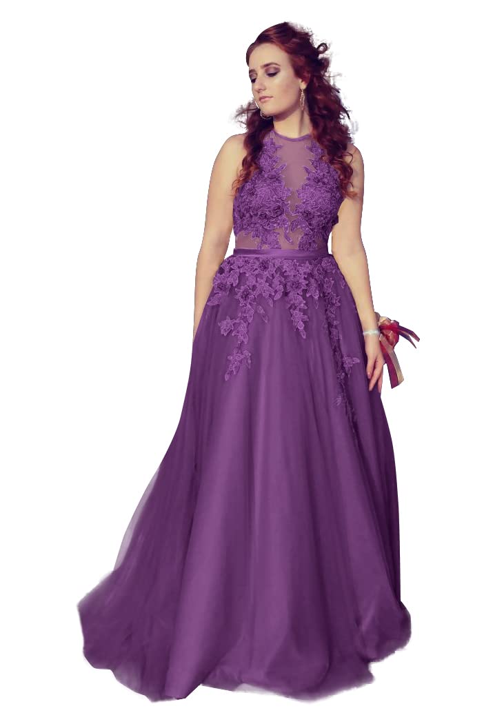 Elegant Women's Halter Prom Dresses 2023 - Long Backless Evening Gowns with Appliques for Formal Events & Special Occasions