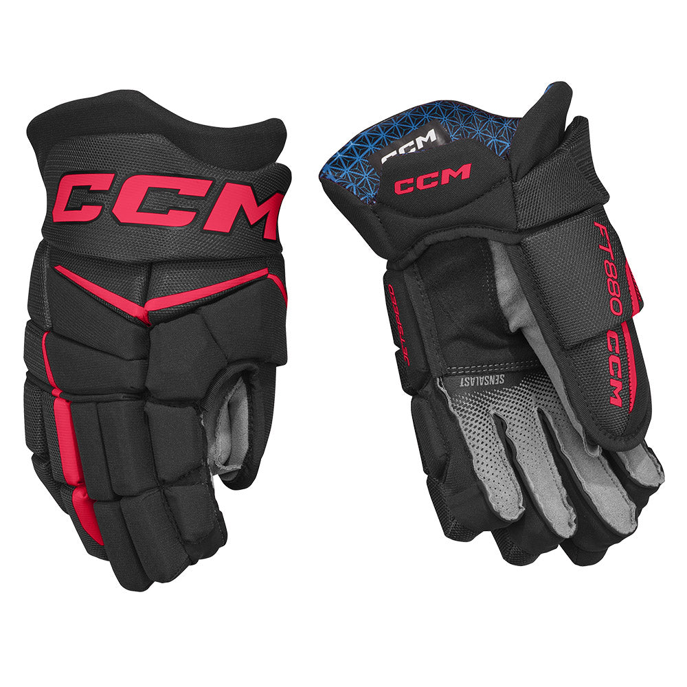 CCM Jetspeed FT880 Junior Ice Hockey Gloves - Youth Protective Hockey Gear for Practice & Games - Perfect for Ice Rink & Street Hockey Training