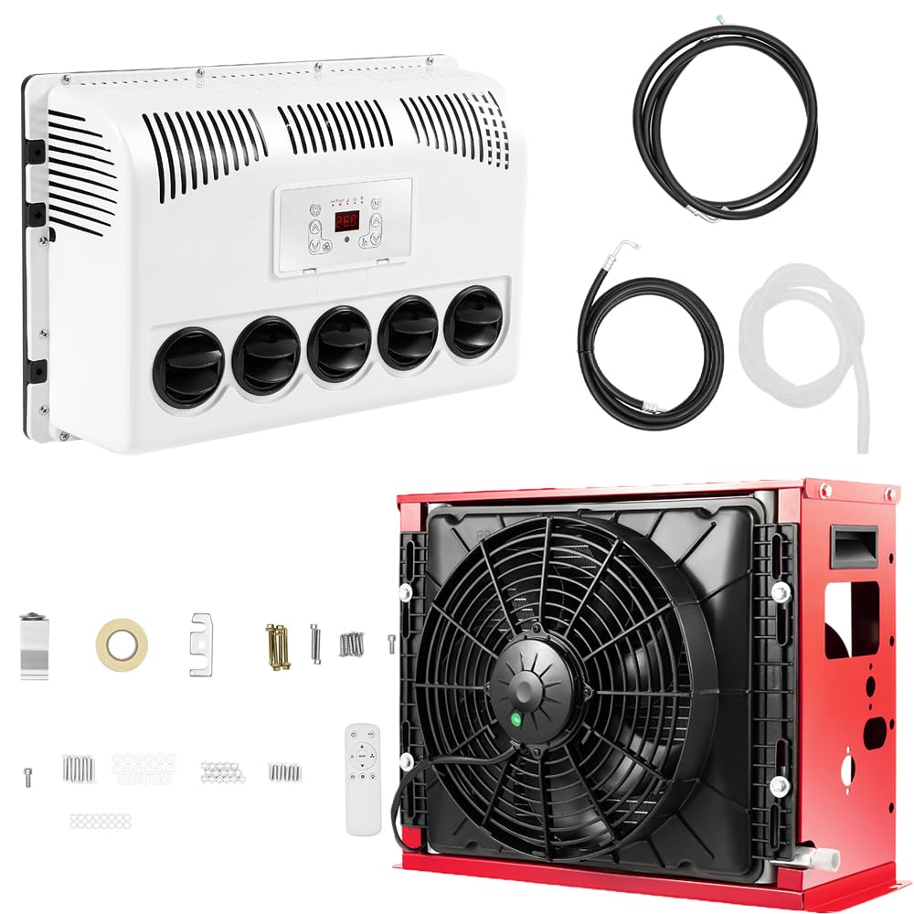12V 11000 BTU Truck Cab Split Air Conditioner - Fast Cooling RV AC Unit with Digital Display for Semi Trucks, Buses & Caravans | Perfect for Long-Haul Drivers & Road Trips