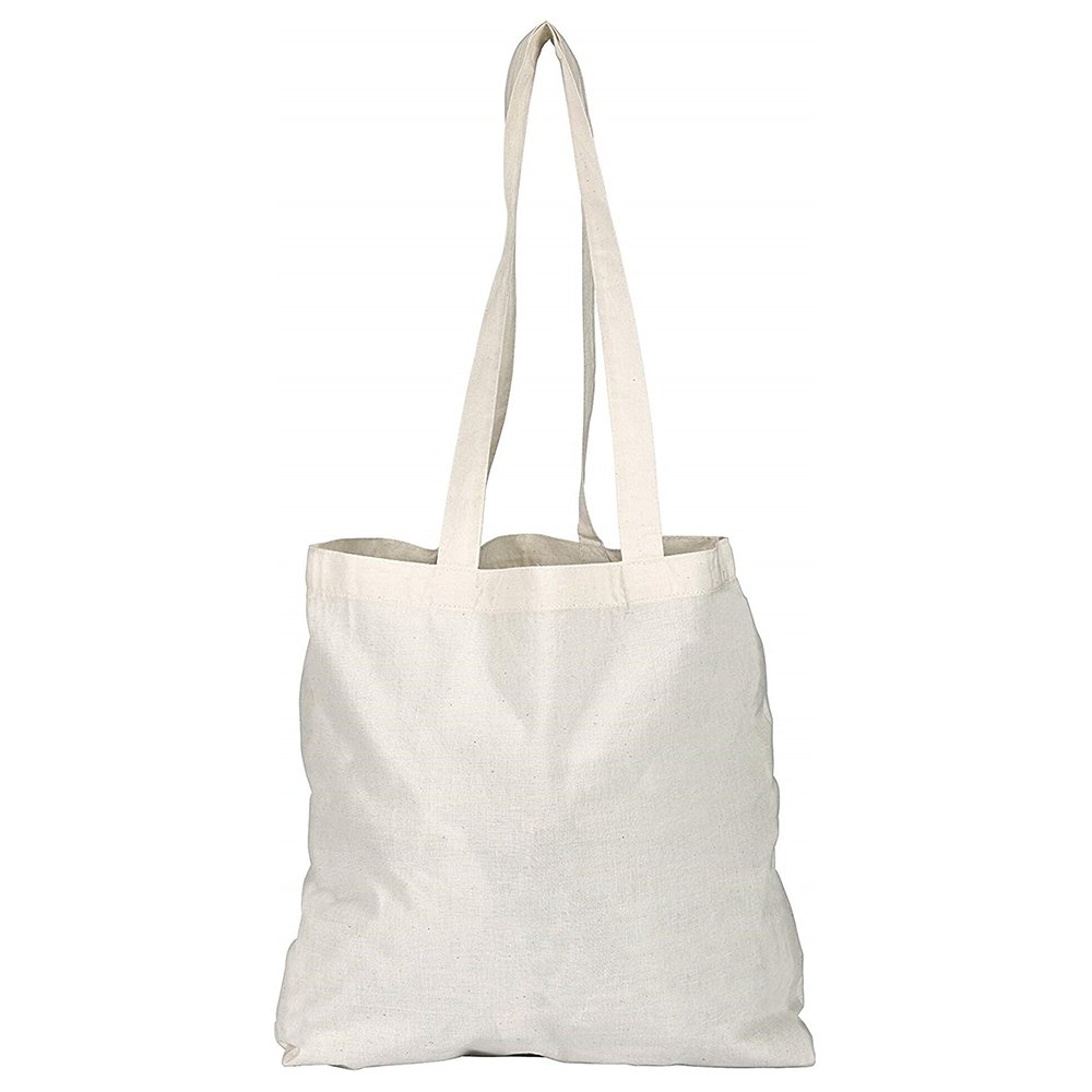 50 Pack Eco-Friendly Natural Cotton Reusable Shopping Tote Bags - Bulk Grocery Bags for Supermarket, Farmers Market & Retail Stores | Sustainable Shopping & Gift Bags
