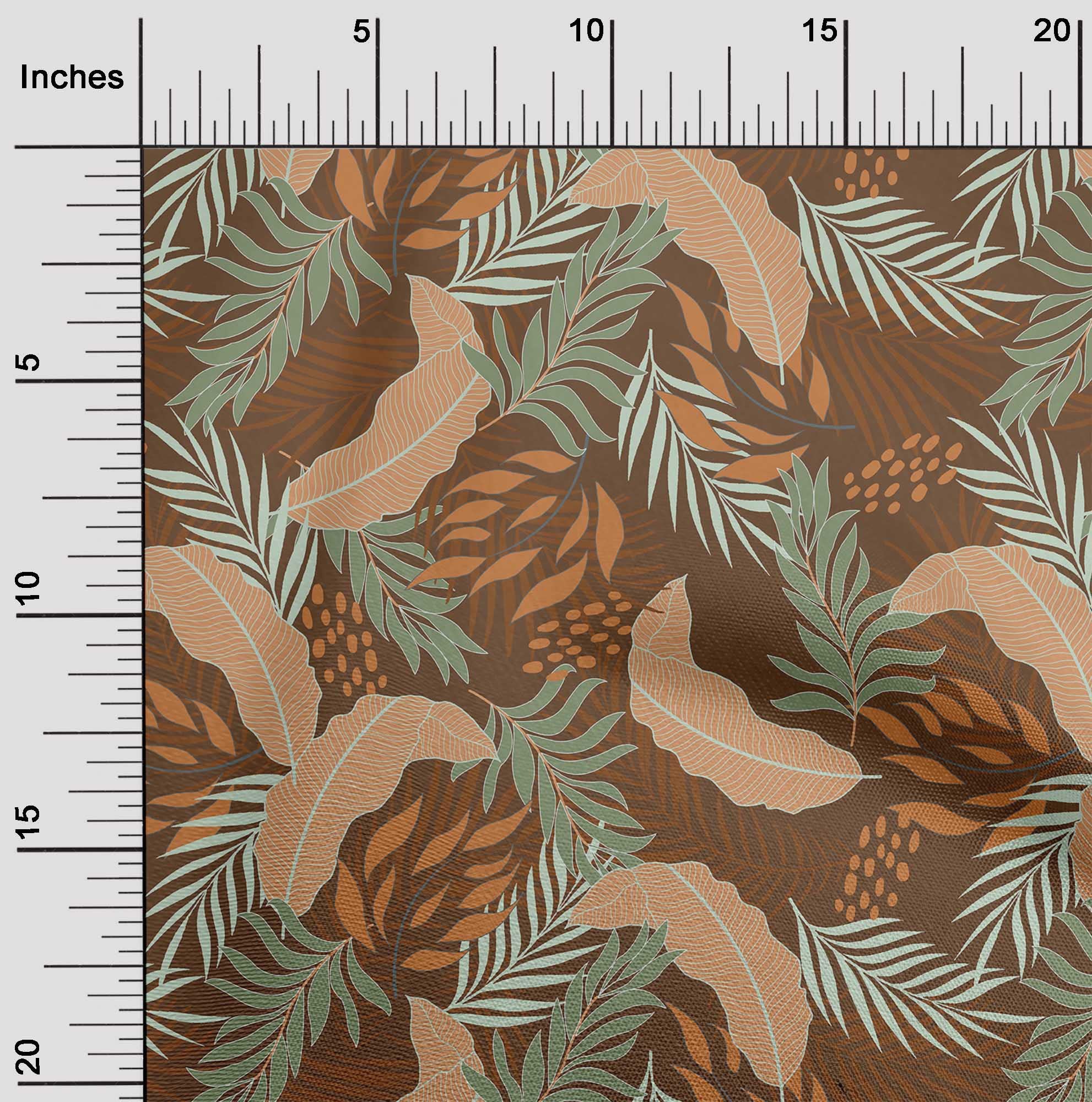 oneOone Silk Tabby Orange Fabric with Tropical Leaf Print - 42 Inch Wide for DIY Clothing & Sewing Projects - Perfect for Dresses, Scarves, and Home Decor