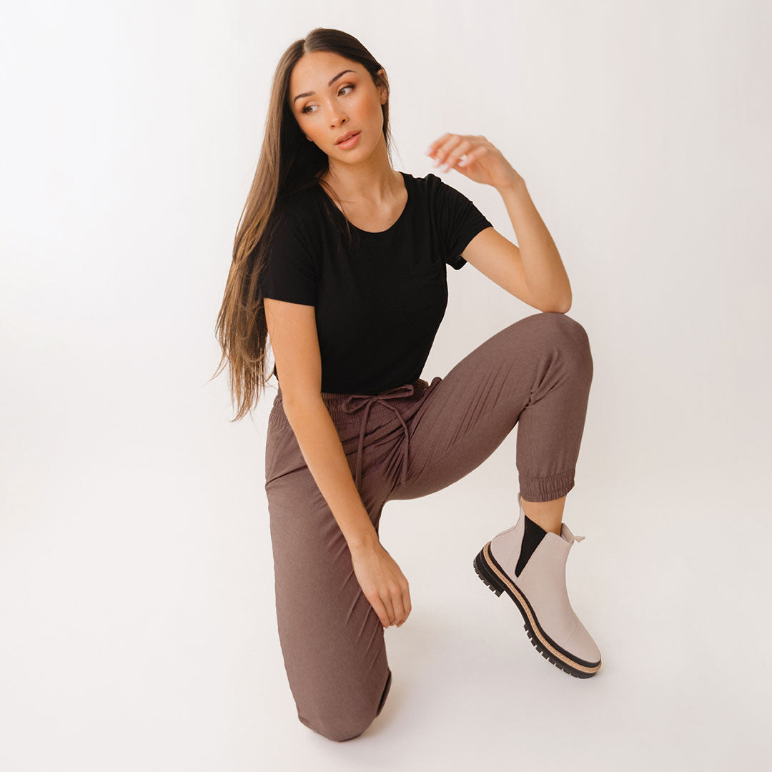 Destination Joggers for Women - Soft Heather Maroon Lounge Pants - Perfect for Yoga, Running & Casual Wear