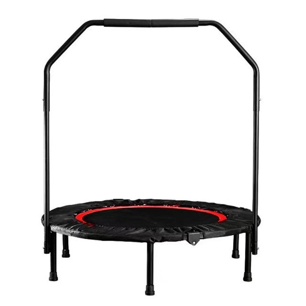 Foldable 103cm Trampoline with Armrest - 150kg Weight Capacity - Fitness & Aerobic Exercise Equipment for Home Workouts, Weight Loss & Family Fun