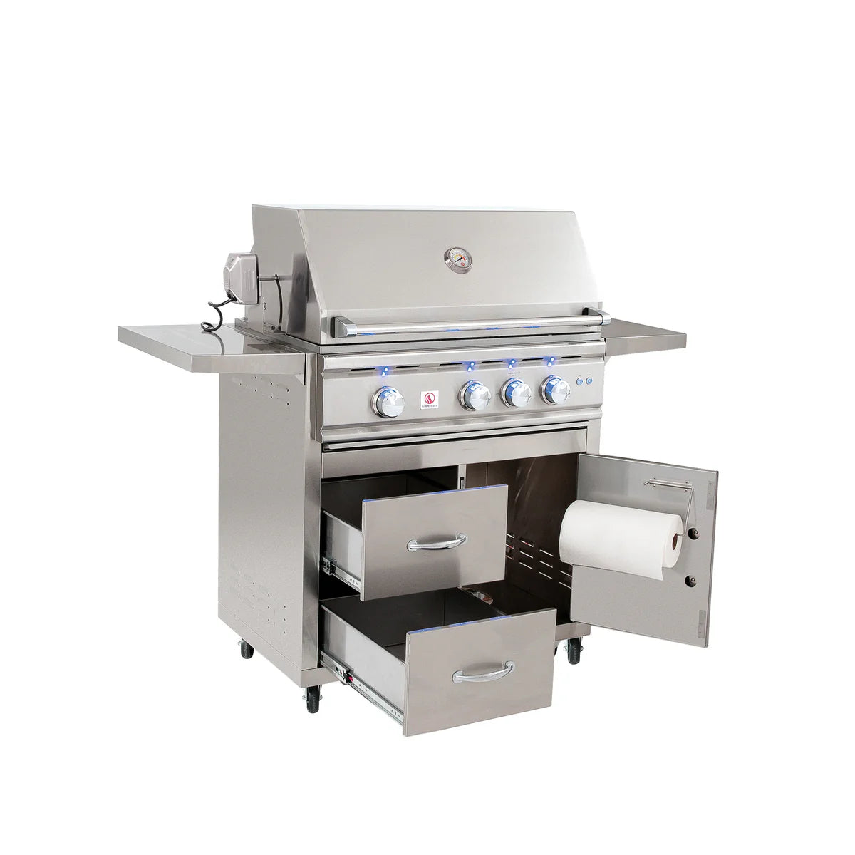 Summerset Grills TRL 32-Inch Freestanding Gas Grill with Deluxe Cart - Outdoor BBQ Grill for Backyard, Patio & Camping Cooking