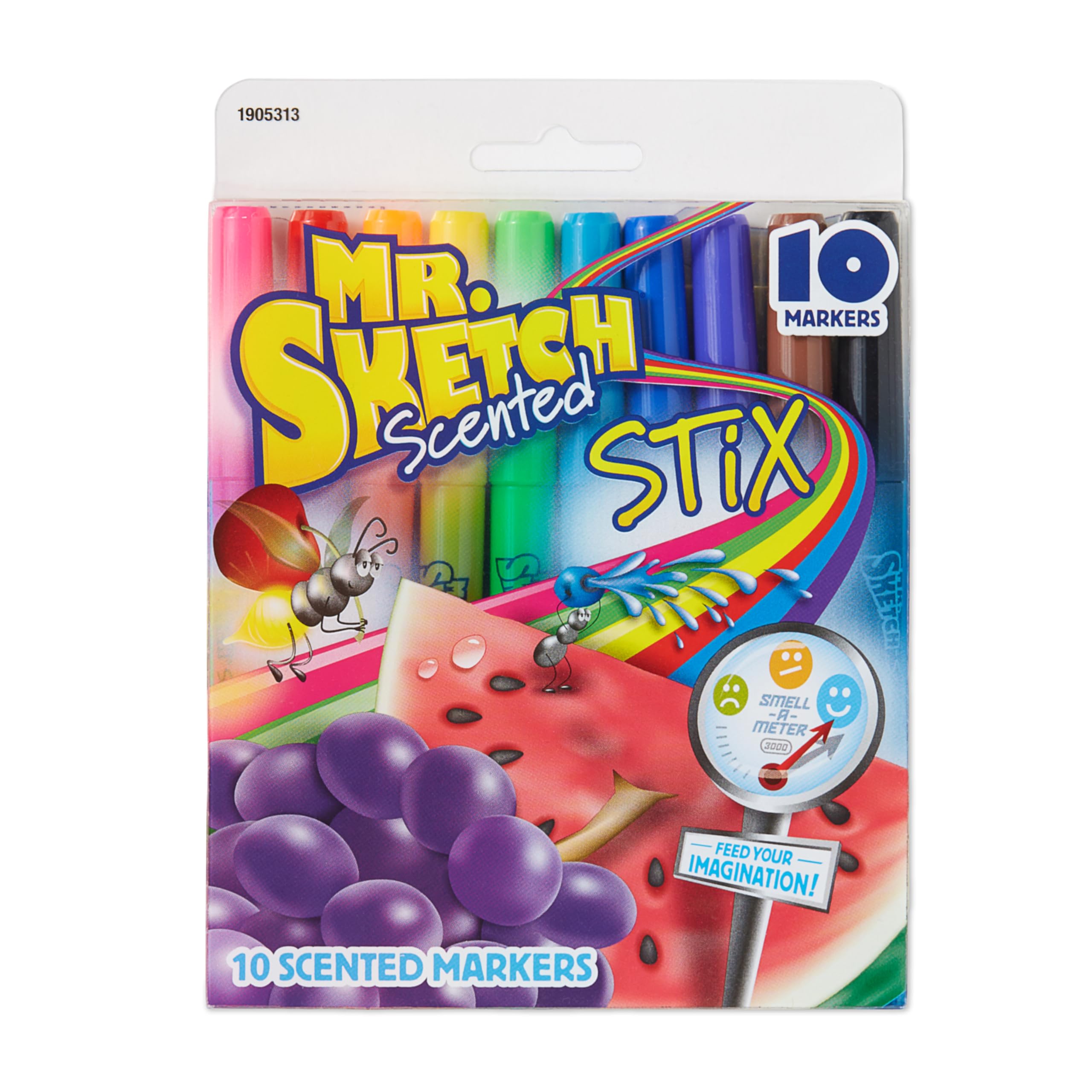 Mr. Sketch Scented Stix Markers - 10 Pack Fine Tip Assorted Color Markers for Kids Art Projects, Classroom Activities & Creative Coloring Fun