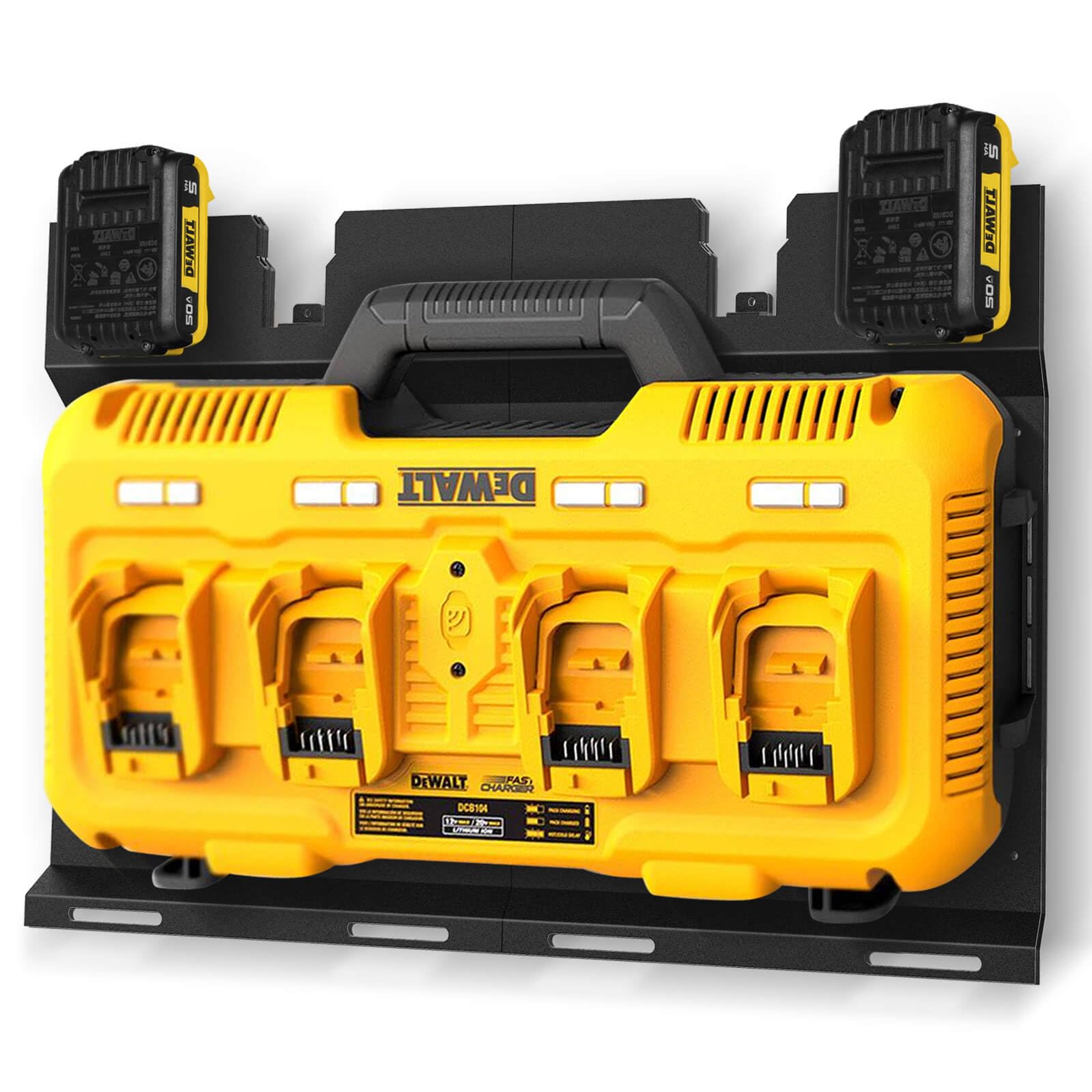 Heavy Duty DeWalt DCB104 Charger & Battery Wall Mount Bracket - Metal Drill Holder for DeWalt Tools - Perfect for Garage, Workshop & Tool Organization