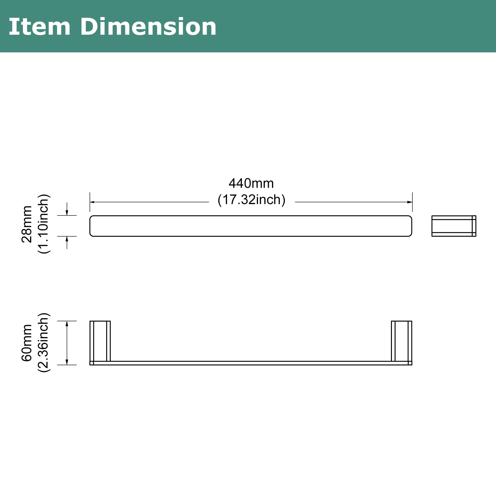 PARLOS 17 Inch All Brass Wall Mounted Towel Bar - Brushed Nickel Bathroom Towel Holder for Bath, Shower, Spa & Home Decor - Durable & Stylish Accessory
