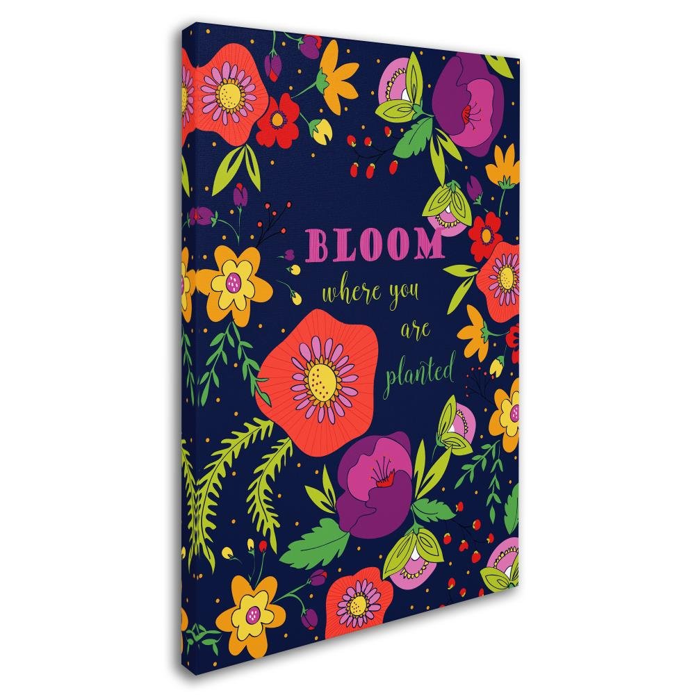 Trademark Fine Art 'Bloom Where You Are Planted' Inspirational Wall Art - Perfect for Home, Office & Gift Decor