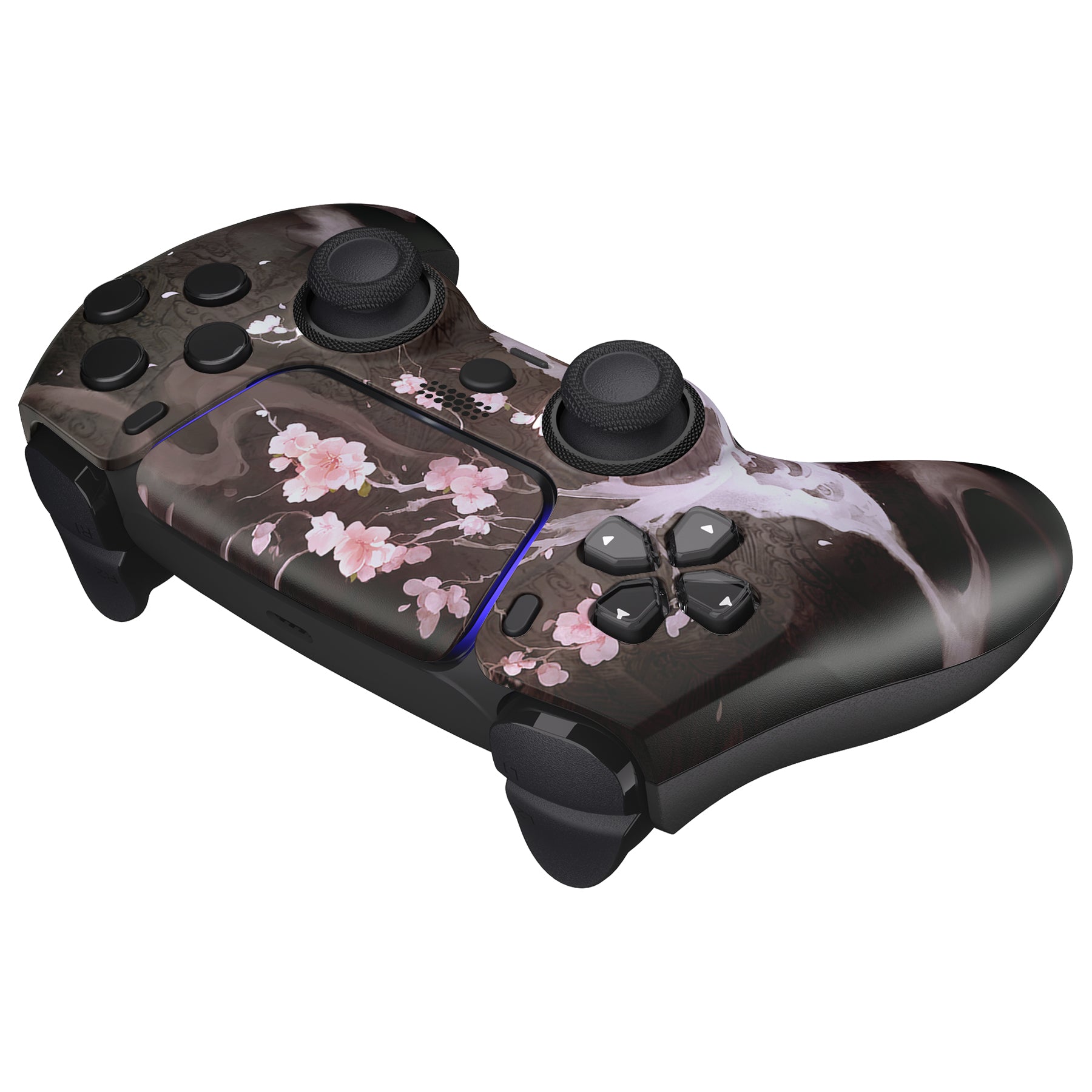 eXtremeRate LUNA Redesigned PS5 Controller Front Shell with Touchpad - Compatible with BDM 010/020/030/040/050 Models - Blossom In The Darkness Design - Perfect for Gaming, Customization & Controller Repair