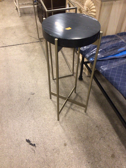 CB2 Round Black Marble Top Pedestal Table with Brass Legs - Elegant Home Decor for Living Room, Dining Room, or Office