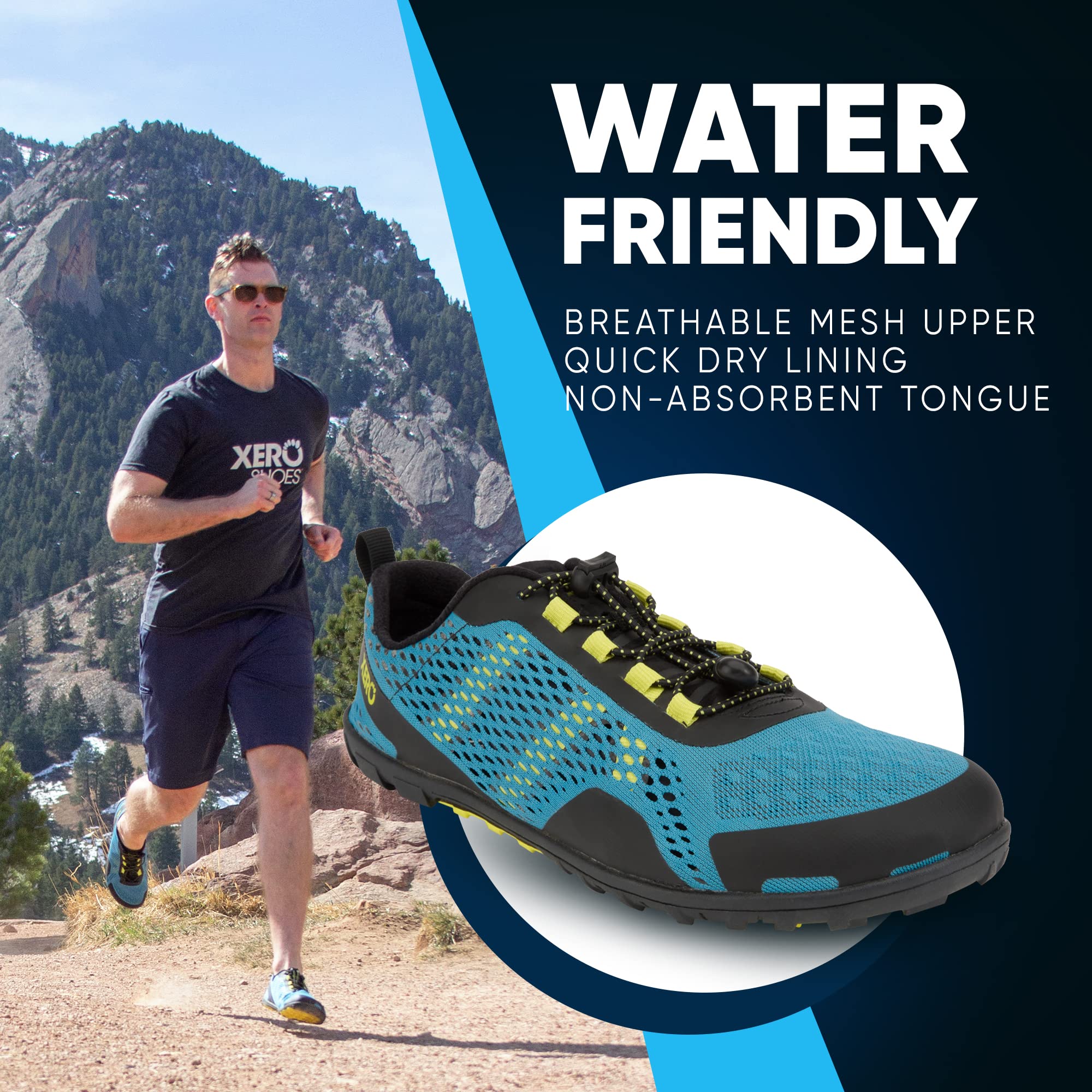 Xero Shoes Barefoot Water Shoes for Men - Aqua X Sport Minimalist Water Shoes with Wide Toe Box & Zero Drop Heel | Lightweight Quick-Dry for Beach, Hiking, Running, Swimming & Outdoor Activities