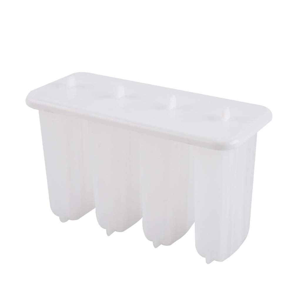 4-Piece Silicone Yogurt Ice Popsicle Mold Set - 6 Inch Deep Round Cake Pan for Baking, Freezing & Dessert Making (White) | Perfect for Homemade Ice Pops, Yogurt Treats & Party Desserts