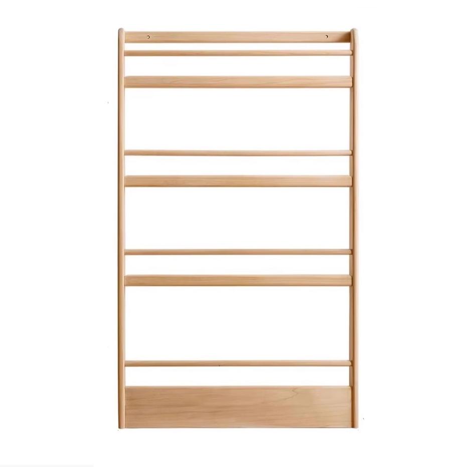Popar Solid Wood Wall Mounted Bookshelf - Kids Book Storage Organizer for Nursery, Playroom & Classroom - Perfect for Children's Books, Toys & Decor