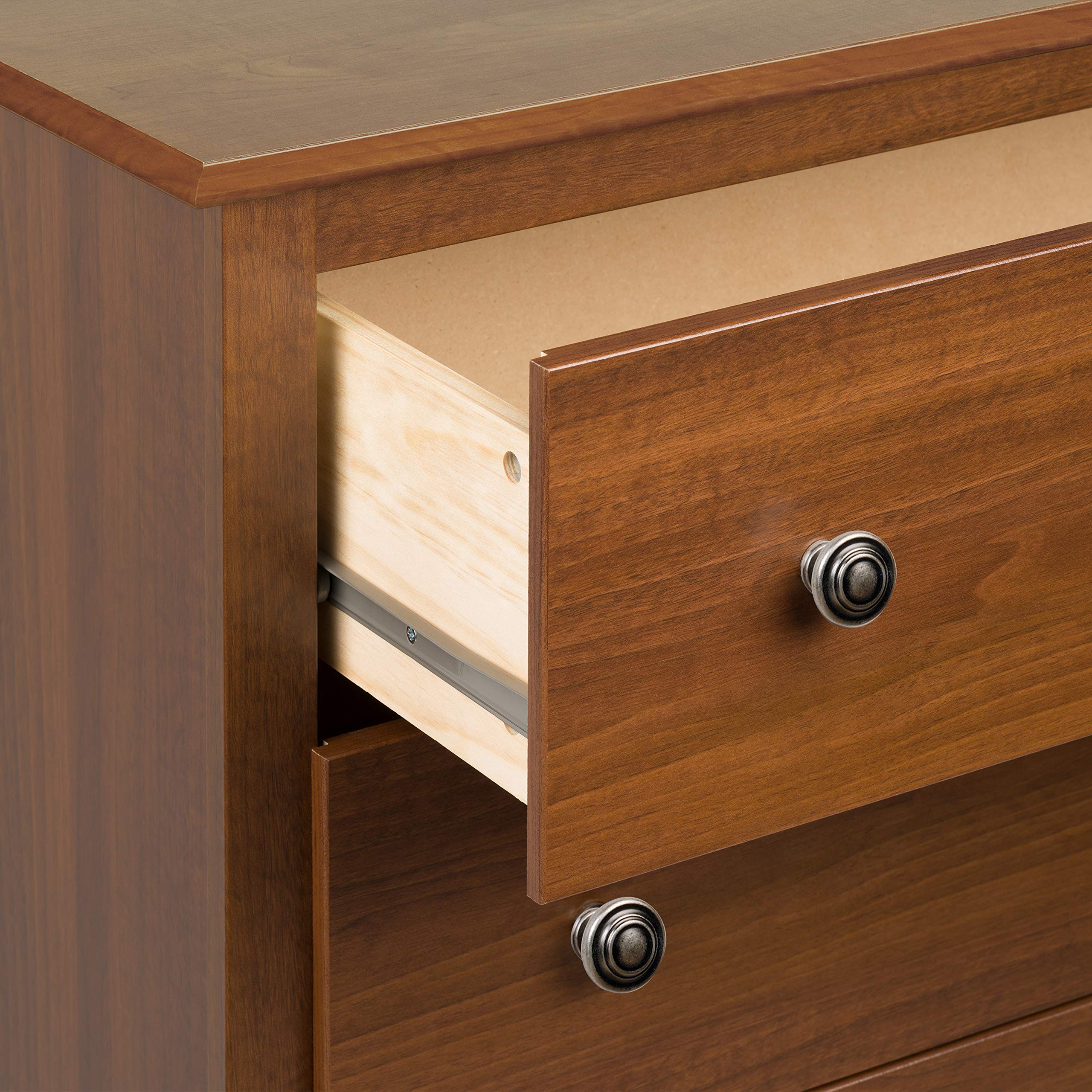 Prepac Monterey 5-Drawer Dresser & 2-Drawer Nightstand Set - Solid Wood Cherry Finish Bedroom Furniture for Storage & Organization - Perfect for Master Bedroom, Guest Room or Dorm Decor