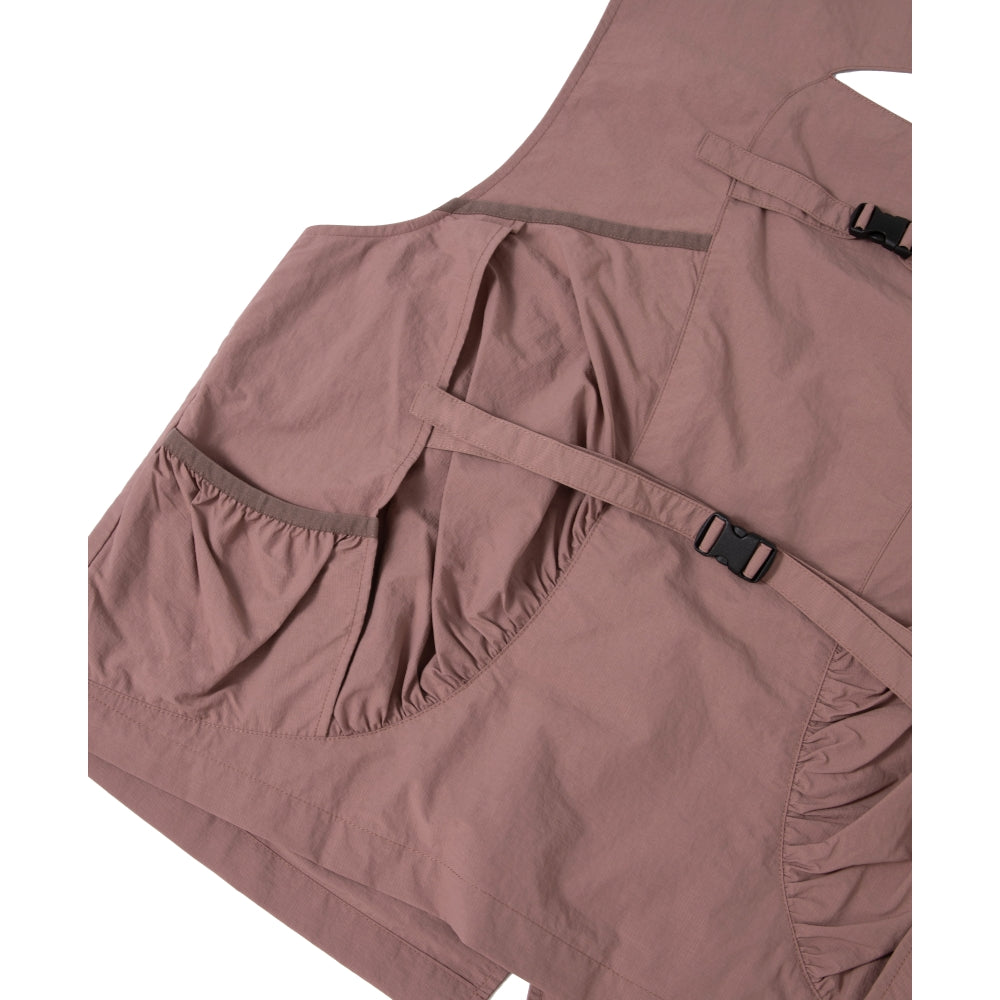 ARCHIVAL REINVENT ARC x PAA Windbreaker Vest - Brown Water-Resistant Lightweight Jacket for Outdoor Hiking, Cycling & Urban Streetwear
