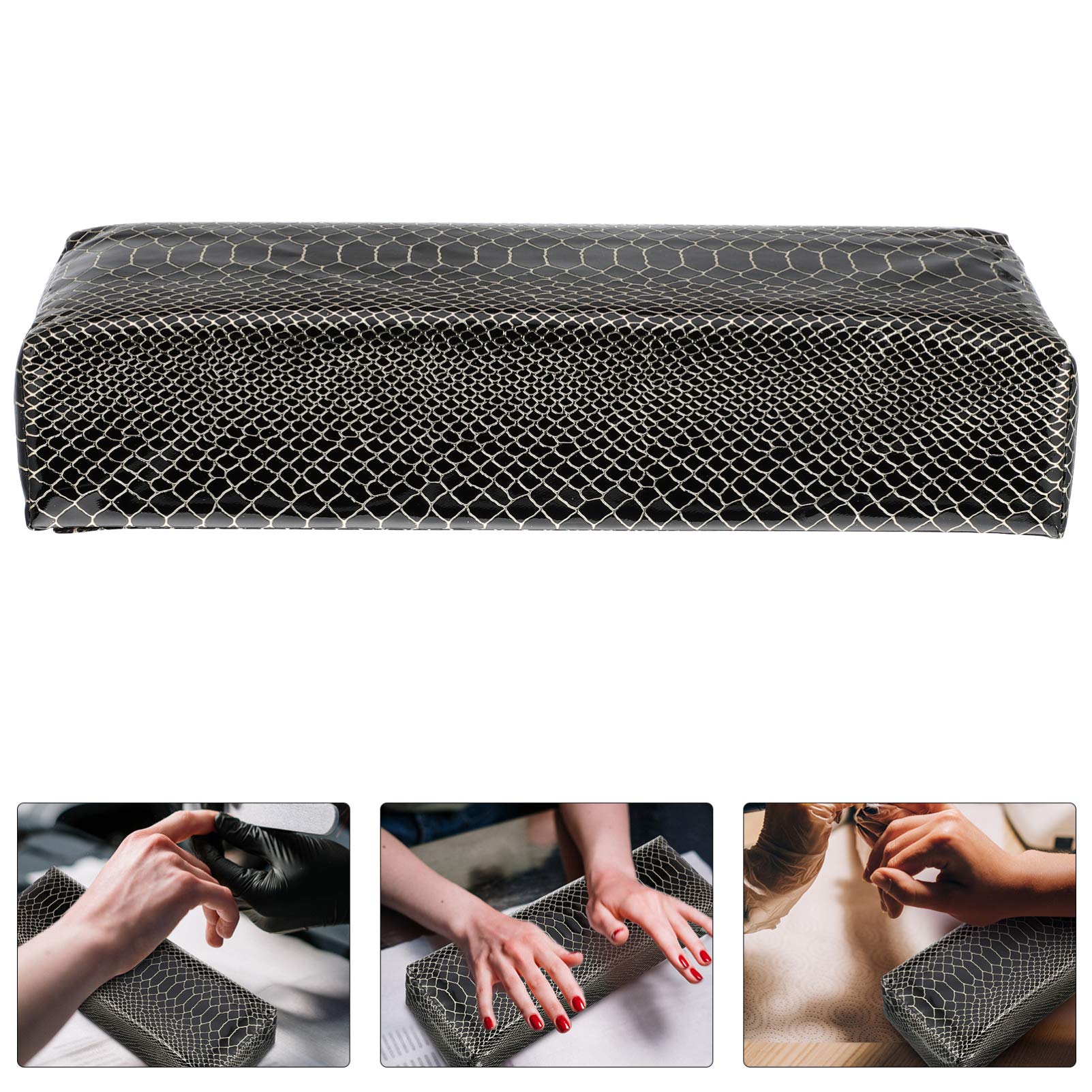 Square Manicure Hand Pillow - Detachable Nail Art Cushion for Gel Polish & Acrylic Nails - Upholstered Sponge Hand Rest for Salon & Home Nail Care - Perfect for Nail Artists & DIY Manicures