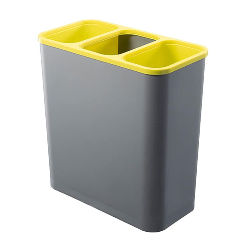 3-Compartment Under Counter Pull-Out Recycling Bin - 20L Kitchen Trash Can with Sorting System, Grey - Perfect for Cabinet Storage & Waste Management in Small Spaces