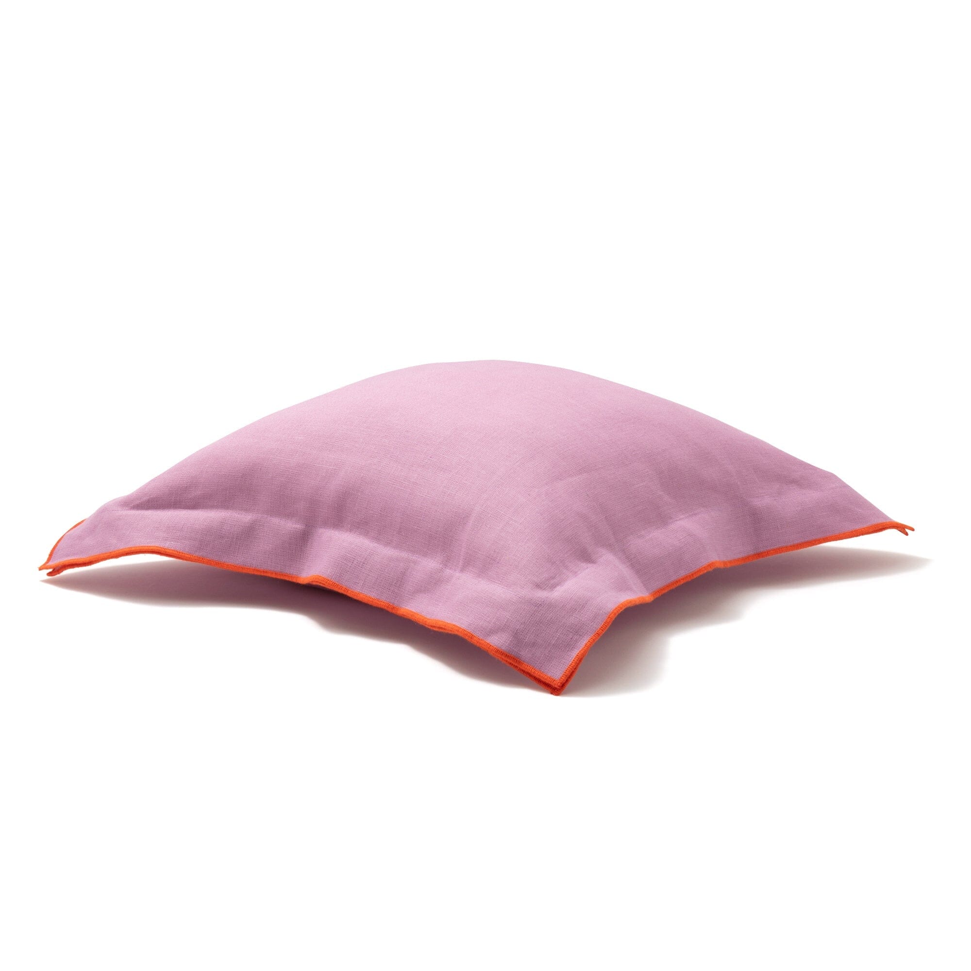 Premium Linen Flange Cushion Cover 18x18 Inches - Soft Purple Decorative Pillow Case for Sofa, Bed & Home Decor