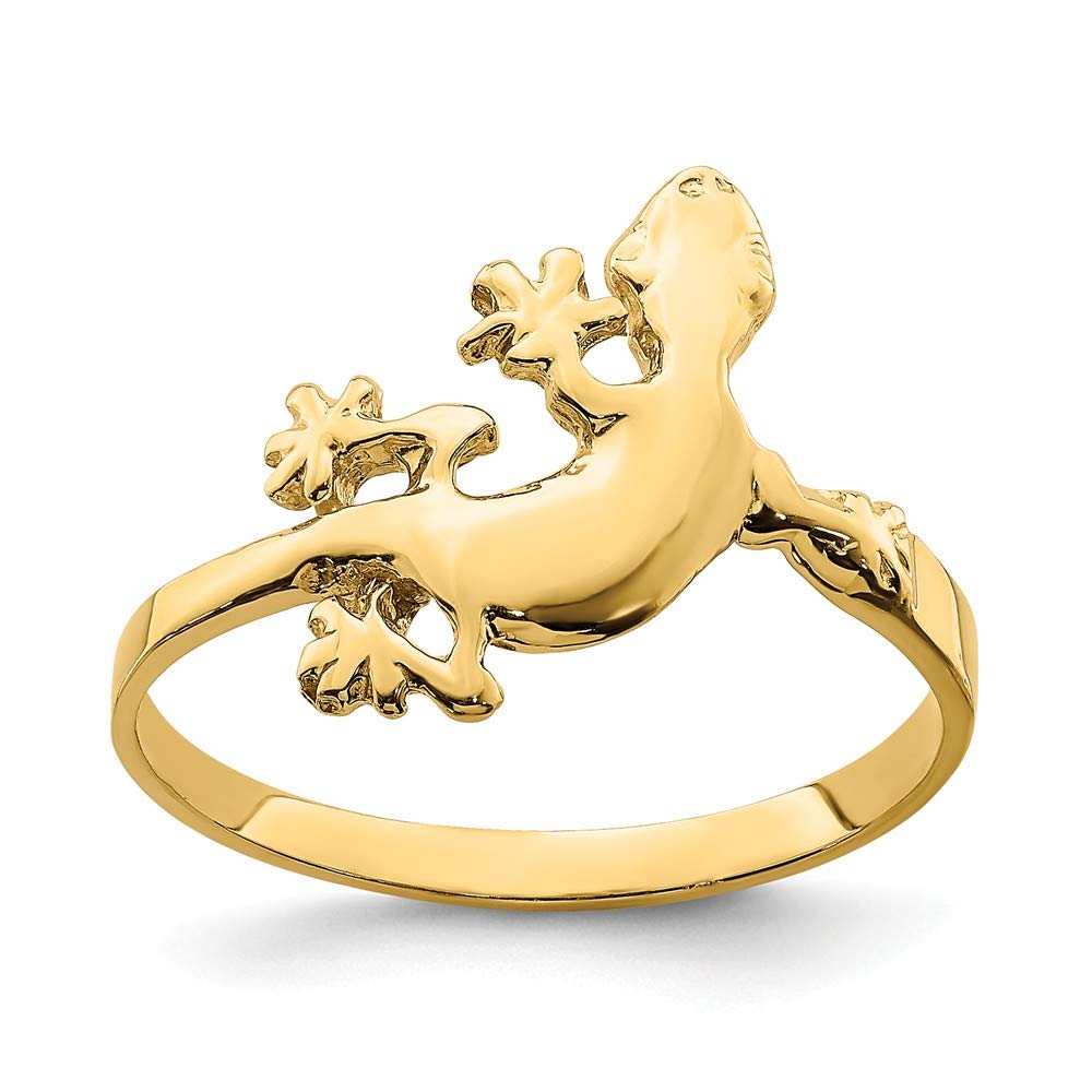 14K Yellow Gold Lizard Ring for Women - Elegant Reptile Jewelry Gift for Her - Perfect for Birthday, Anniversary & Special Occasions
