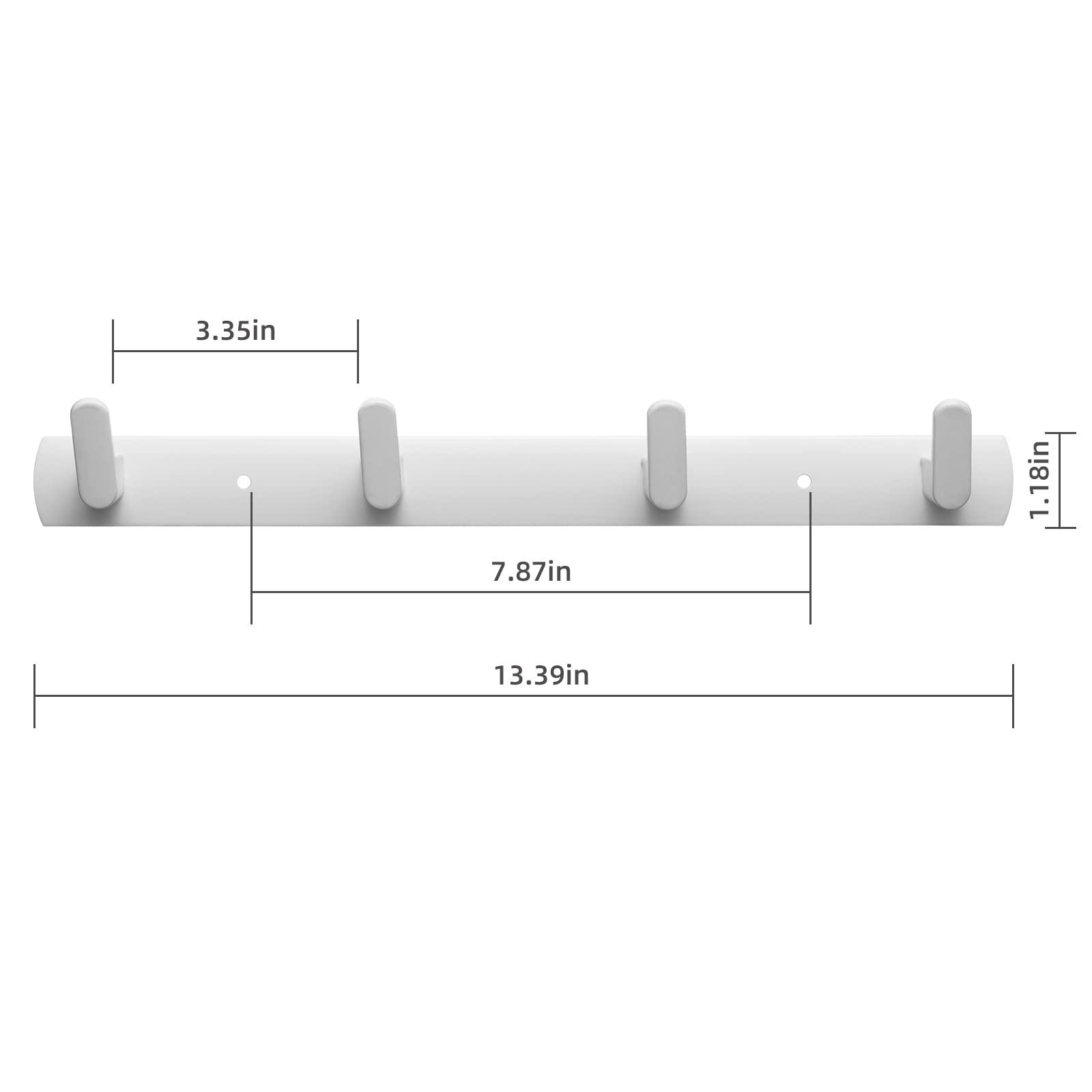 White Heavy Duty Wall Mount Coat Rack with 4 Hooks - Modern Space Saving Hanging Solution for Hats, Keys & Coats | Perfect for Entryway, Bedroom & Small Apartments
