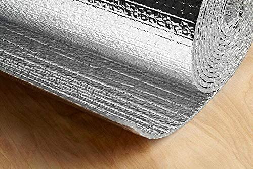 4ft x 25ft Reflective Double Foil Bubble Insulation Roll - Heat Shield & Vapor Barrier for Home, Garage, RV & HVAC - Thermal Insulation Material for Walls, Windows & Pipes