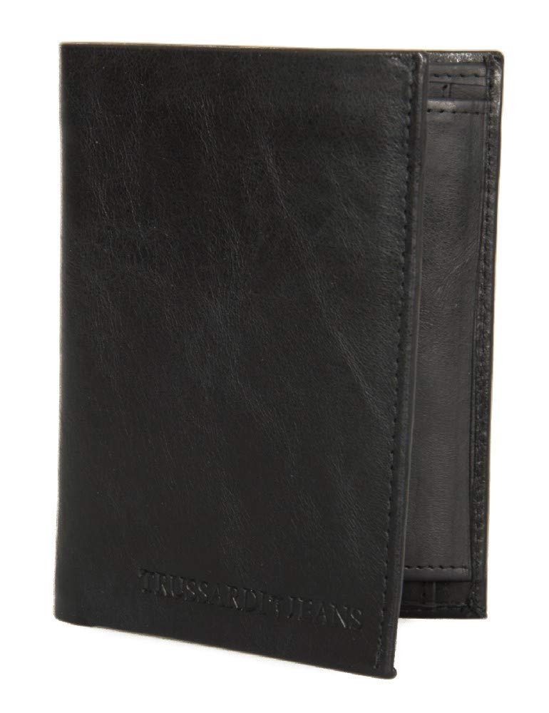 Trussardi Genuine Leather Men's Wallet with 4 Credit Card Slots & Coin Pocket - Stylish & Durable JEANS 71P004I for Everyday Use, Travel & Business