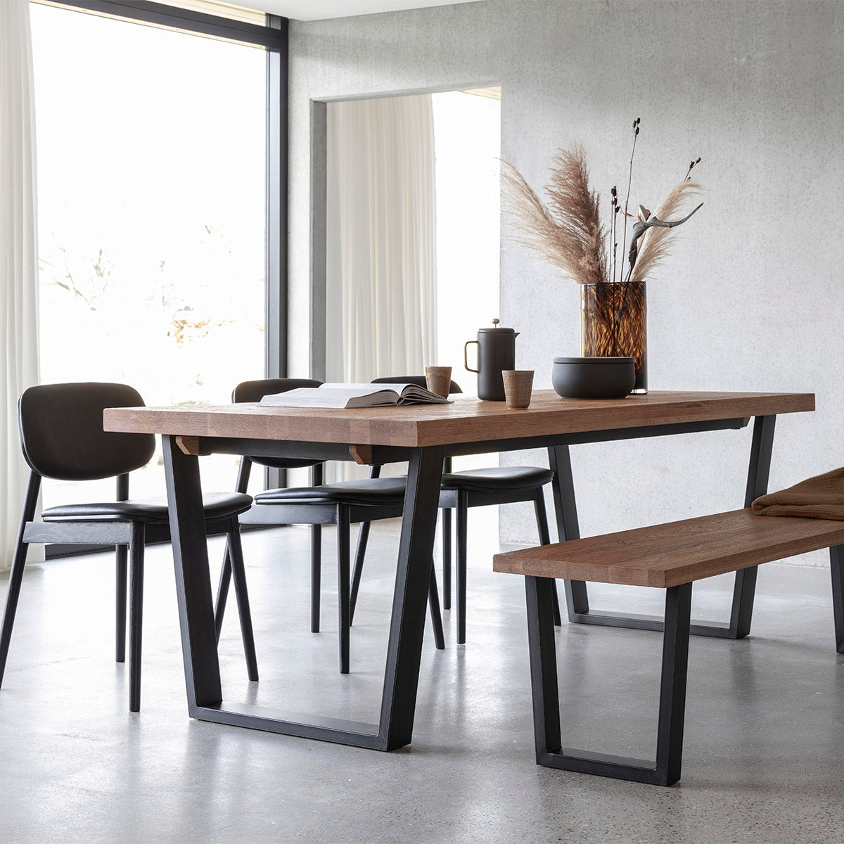 Calia Modern Rectangle Dining Table - Solid Wood Kitchen Table for 6 - Perfect for Dining Room, Kitchen, and Small Spaces