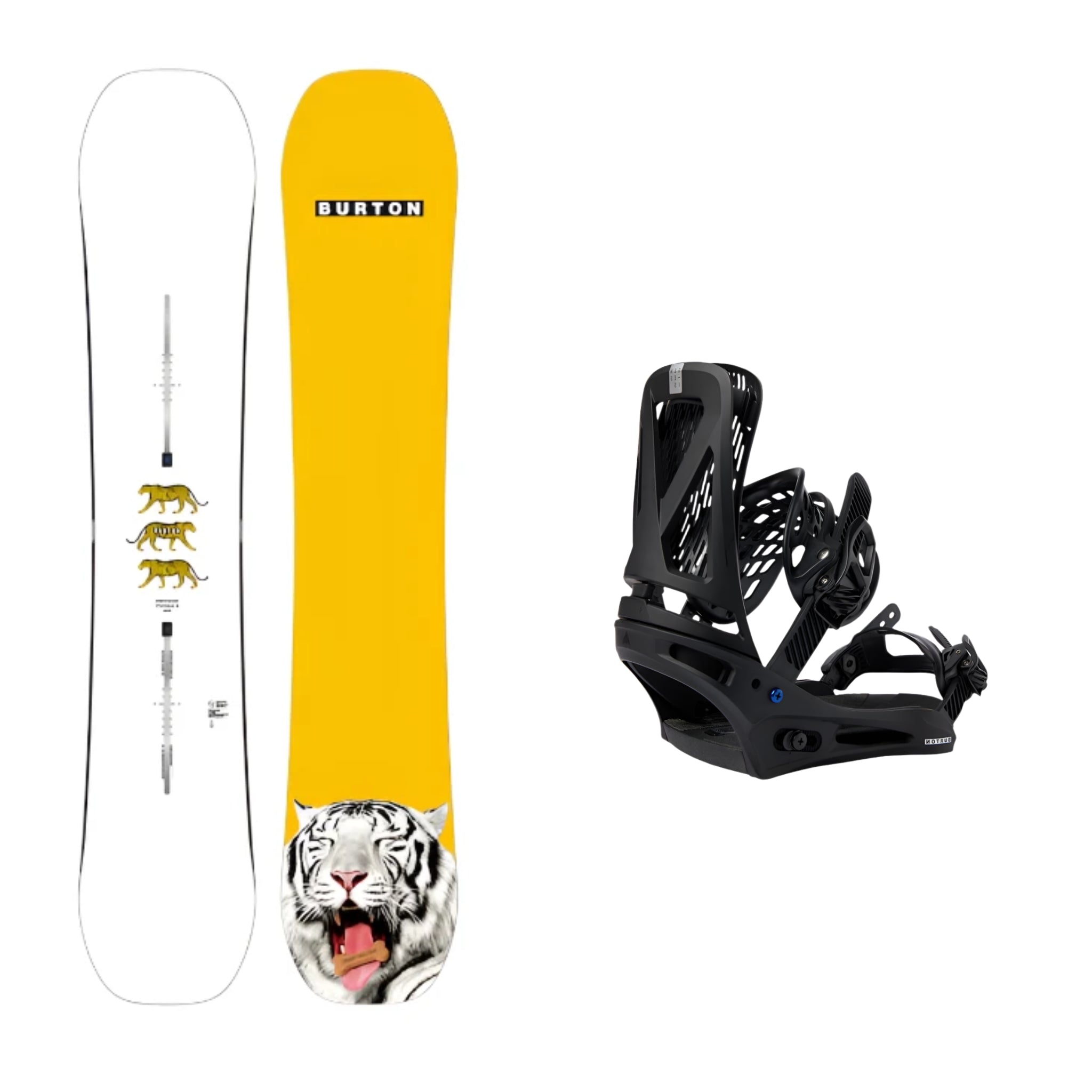Burton Process Flying V Snowboard with Burton Genesis Binding 2025 - All-Mountain Freestyle Snowboard for Men & Women | Perfect for Powder, Park & Pipe Riding