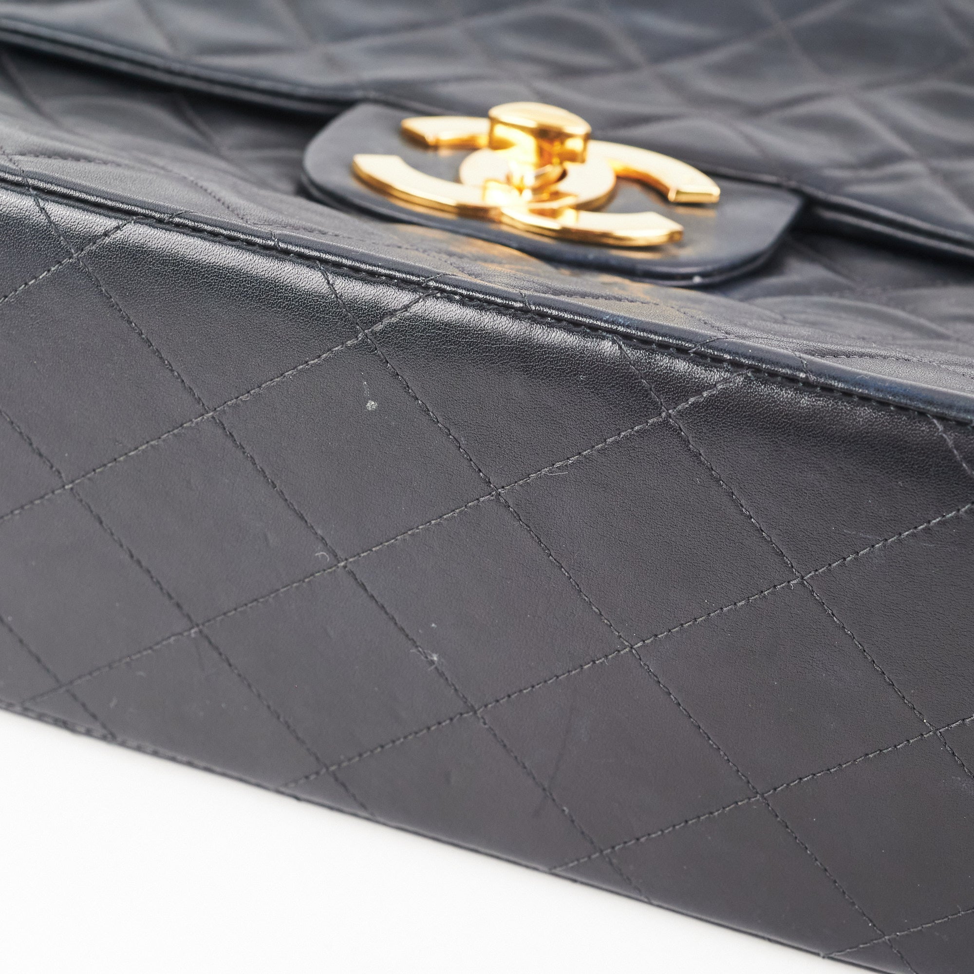 Vintage Chanel Maxi Flap Bag in Black with 24K Gold Hardware - Perfect for Luxury Fashion & Special Occasions