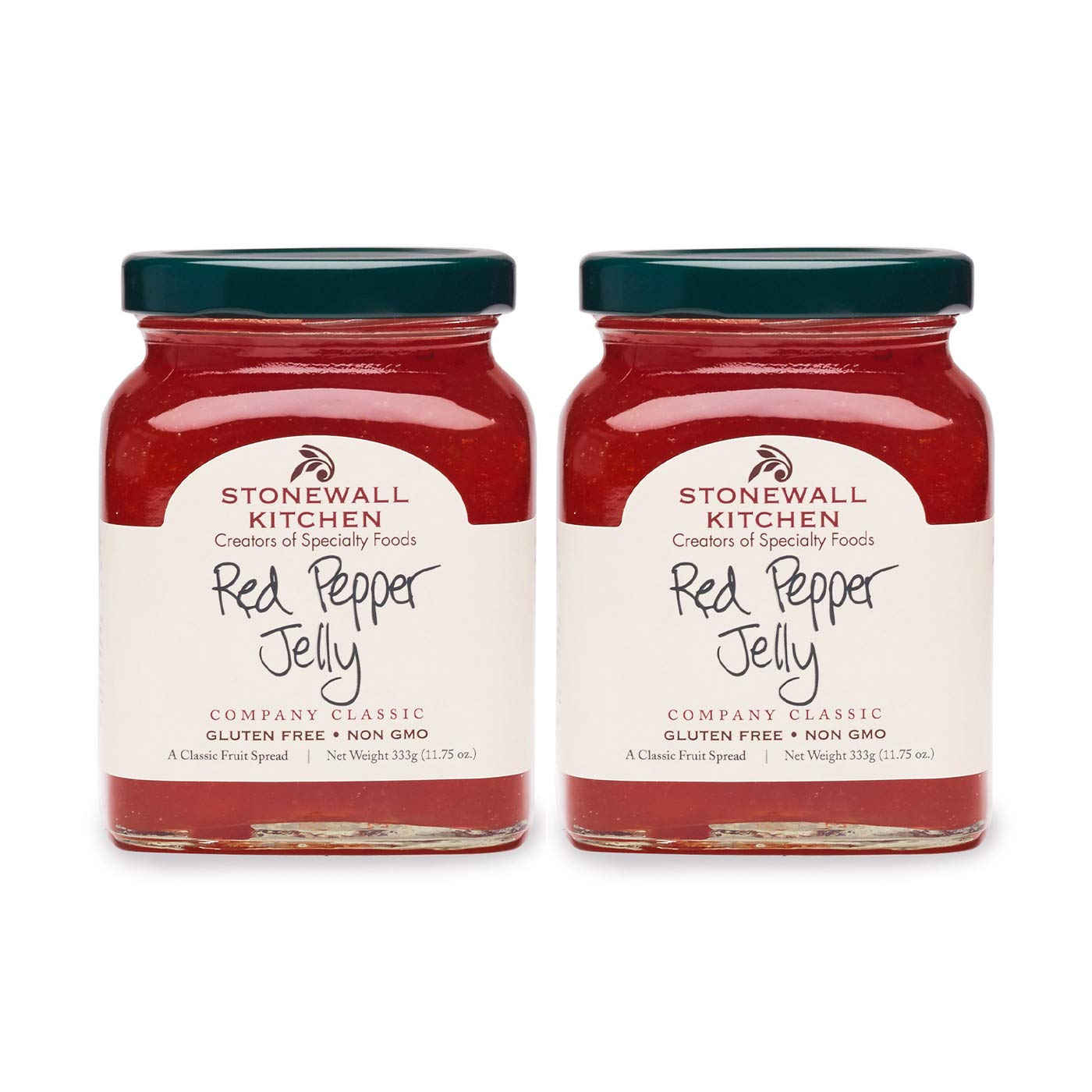 Stonewall Kitchen Premium Red Pepper Jelly - 13 oz Jar (Pack of 2) | Sweet & Spicy Gourmet Condiment for Cheese Boards, Charcuterie, Crackers & Holiday Gifts