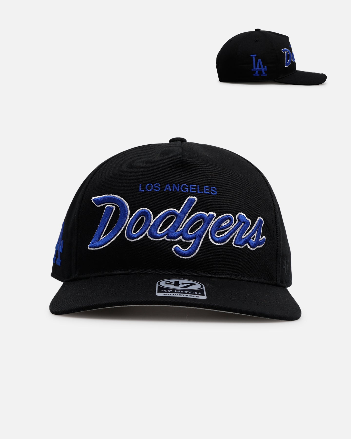 47 Brand Los Angeles Dodgers 'Black Dome Script' Snapback Hat - Adjustable 47 Hitch Back Closure - Official MLB Licensed Baseball Cap for Men & Women - Perfect for Sports Games, Streetwear Fashion & Casual Outfits