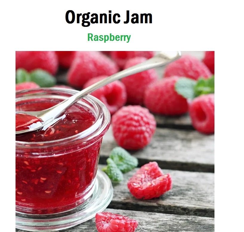 Organic Raspberry Jam | 290g Jar | All-Natural Fruit Spread | Perfect for Toast, Yogurt & Desserts | Gluten-Free & Non-GMO
