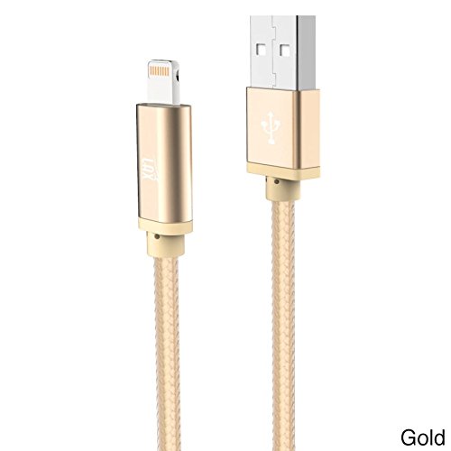 Apple MFi Certified Lightning Cable 6ft - Fast Charging & Sync for iPhone 14/13/12/11/X/8/7 - Durable Nylon Braided Gray USB Cable (Perfect for Home, Office & Travel)