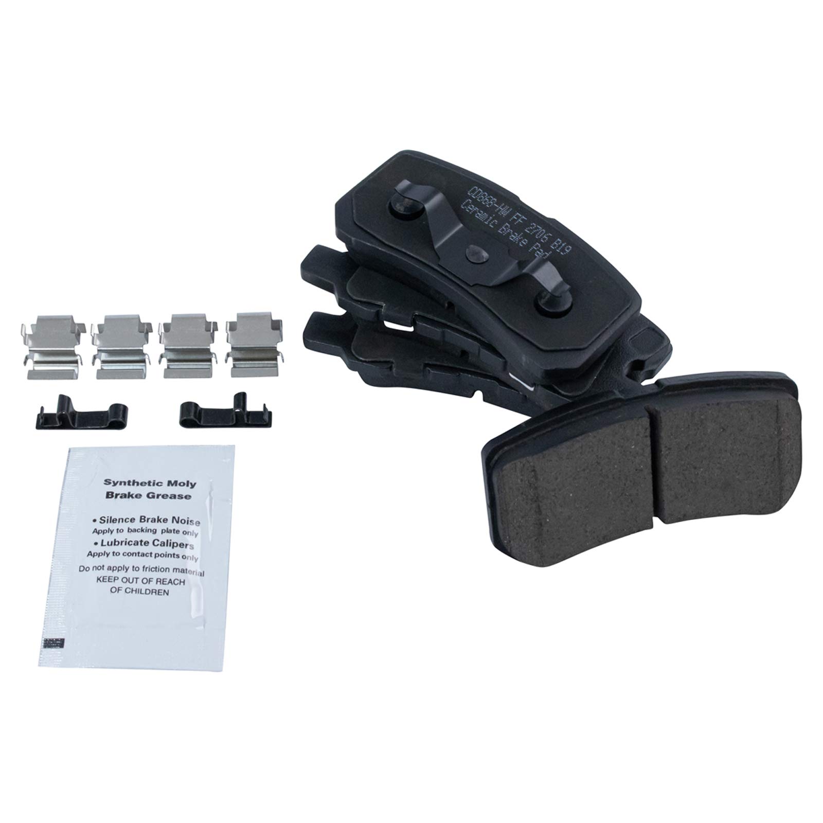 TRQ Rear Posi Ceramic Brake Pads with Coated Rotors - High Performance Brake Kit for Smooth Stopping - Perfect for Trucks, SUVs and Sedans - Ideal for Daily Commuting and Heavy Duty Driving