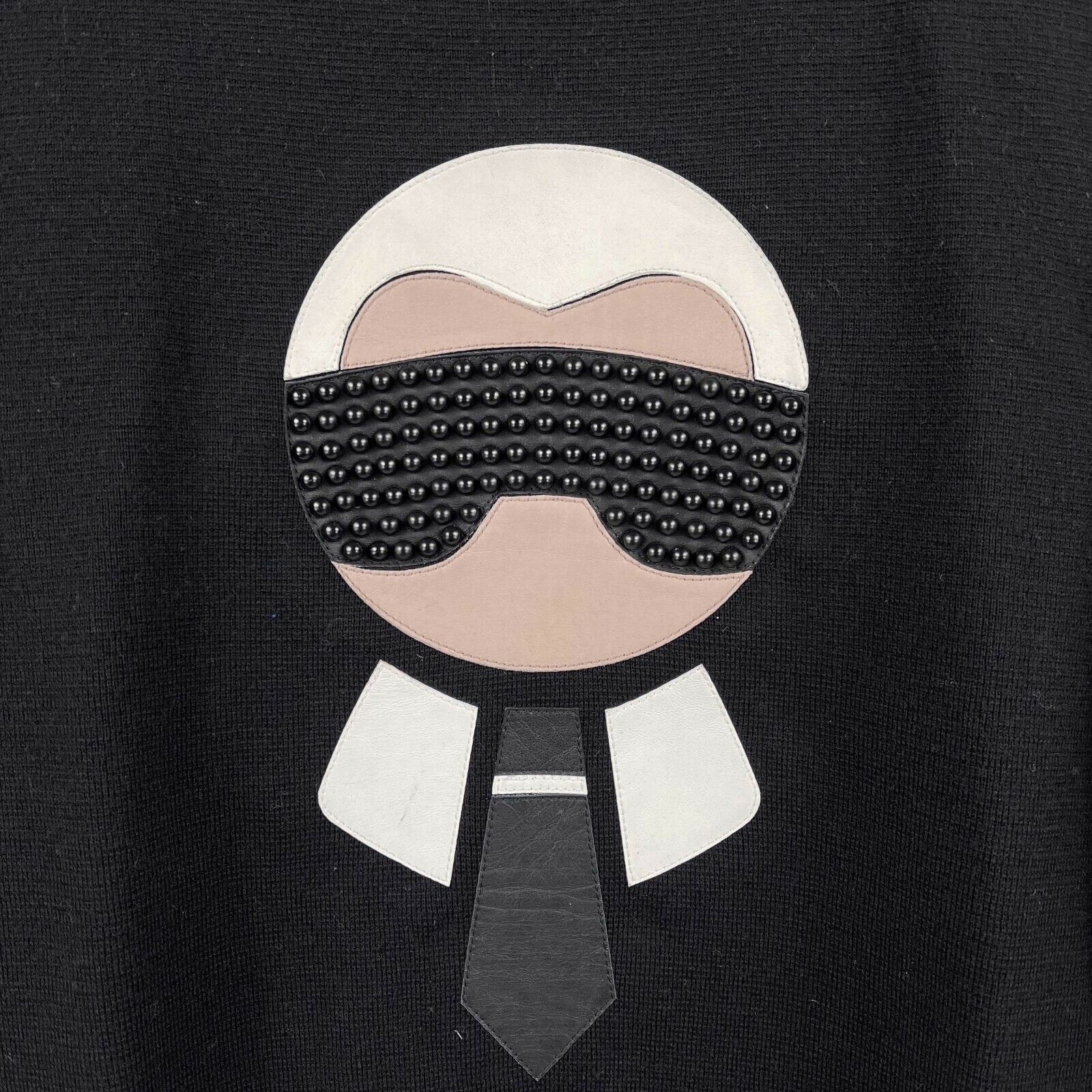FENDI x Karl Lagerfeld Karlito Black Pullover Sweatshirt - IT 52 / US XL - Luxury Designer Hoodie for Men, Streetwear Fashion & Casual Outfits