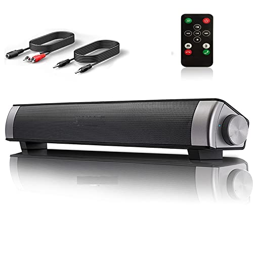 Wireless Soundbar with Bluetooth 4.2 & Subwoofer - USB Powered Home Theater Speaker System with Remote Control, TF Card Slot - Compatible with PC, Laptop, TV, Smartphone, Tablet, MP3 - Perfect for Movie Nights, Gaming & Music Streaming