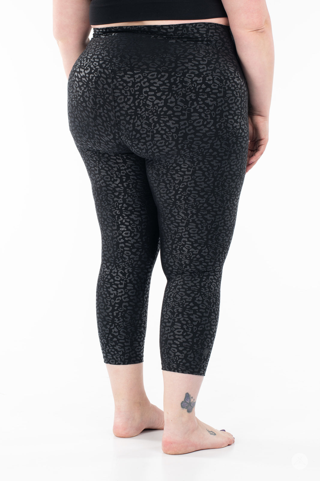 Onyx High Waist Wide Band Yoga Crops - Stretchy Workout Leggings for Women, Perfect for Yoga, Gym & Lounge Wear