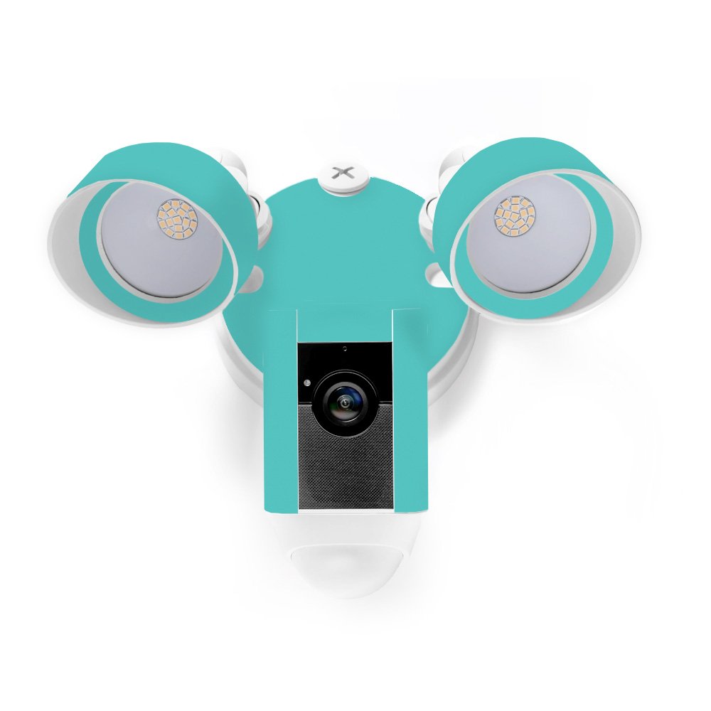 MightySkins Vinyl Decal Wrap Cover Compatible with Ring Floodlight Cam - Solid Turquoise | Protective & Durable Skin | Easy to Apply & Remove | Made in USA | Perfect for Home Security & Outdoor Camera Customization