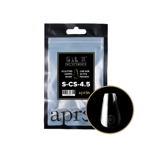 Apres Gel X Refill Tips 2.0 - 50pcs Sculpted Short Coffin Nail Extensions for Professional Salon & DIY Manicure at Home