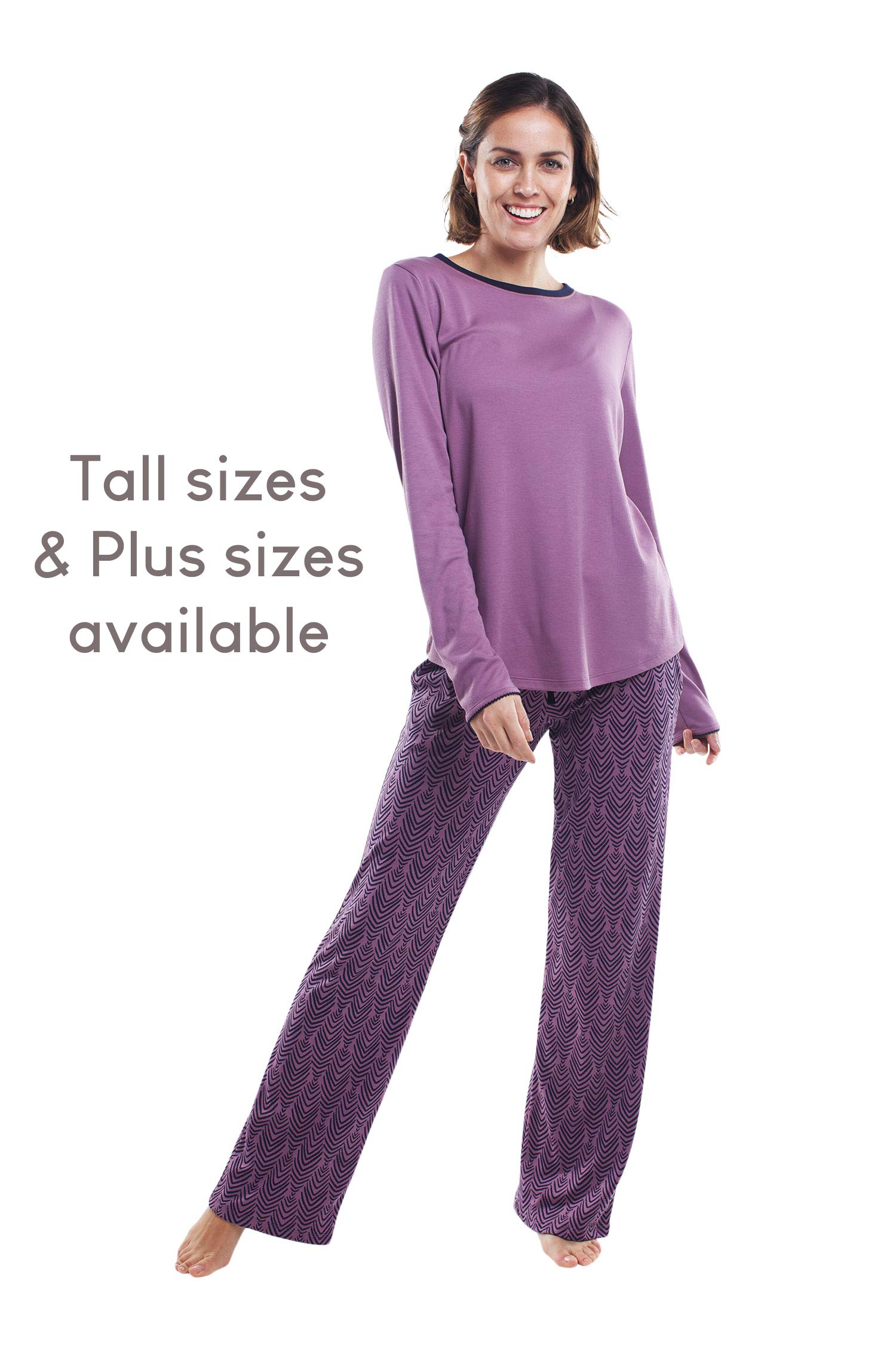 Premium 100% Pima Cotton Women's Sleepwear Set - Ultra Soft Long Sleeve Pajama Set for Women | Cozy Lounge Wear & Comfortable Nightwear for Relaxing at Home
