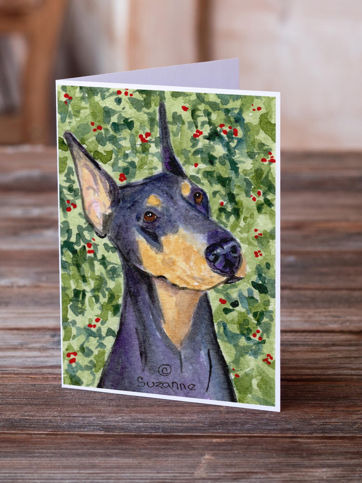 Doberman Greeting Cards & Envelopes - Pack of 8 Blank A7 Note Cards (5x7 Inches) | Whimsical Dog Lover Stationery for Birthdays, Thank You Notes & Special Occasions