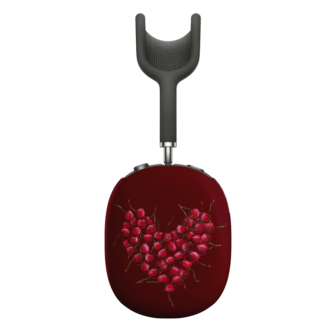 Premium Cherry Heart AirPods Max Protective Case - Soft Cushioned Cover with Heart Design for Apple AirPods Max Headphones | Perfect for Travel, Gym & Daily Use