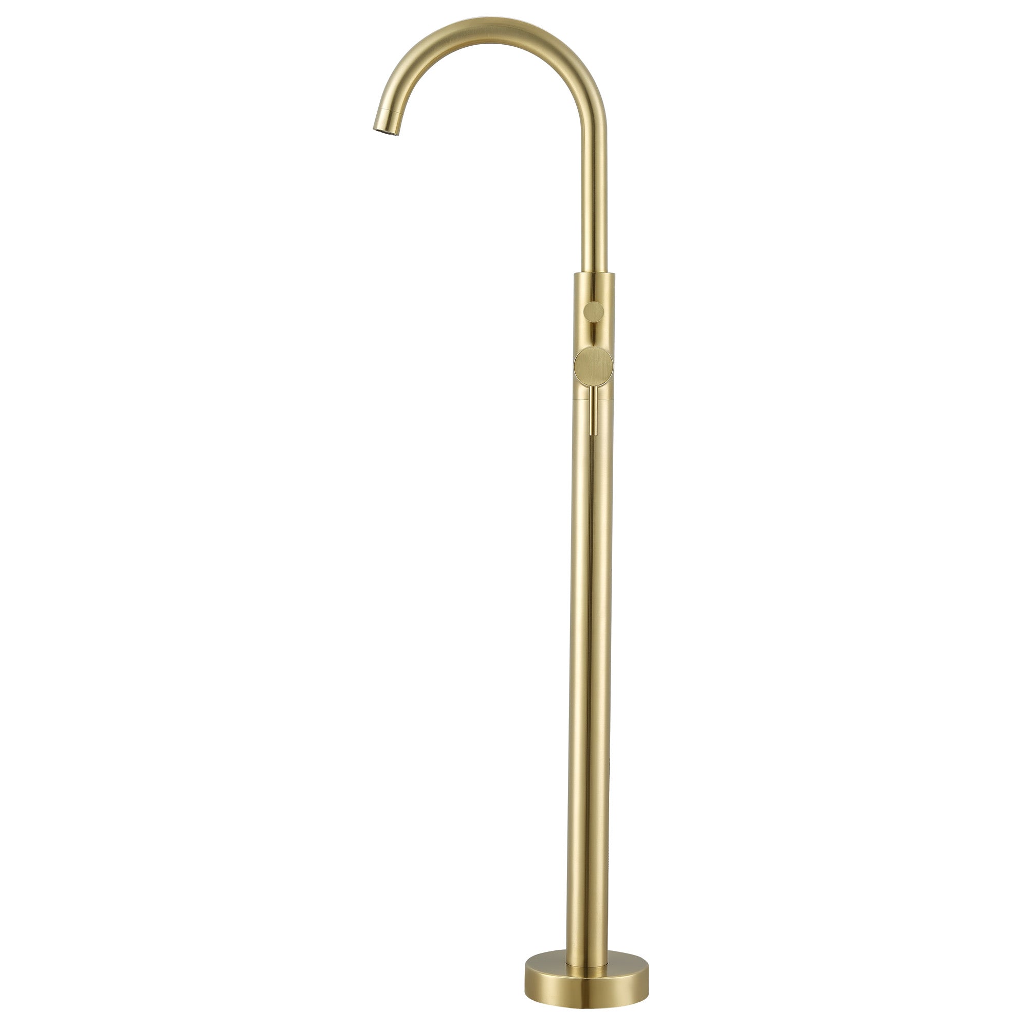 Ancona Nero Freestanding Bathtub Faucet in Brushed Champagne Gold - Modern Bathroom Fixture for Luxury Spa Experience