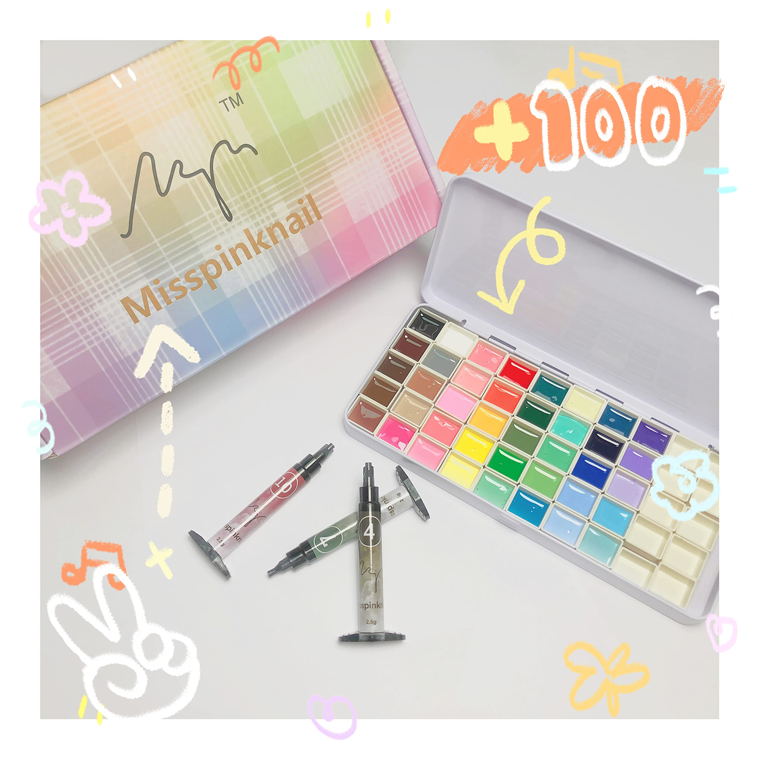 40 Colors UV LED Gel Palette for Nail Art - DIY Painting Gel with Individual Squares | Perfect for Salon, Home Manicure & Nail Design Practice